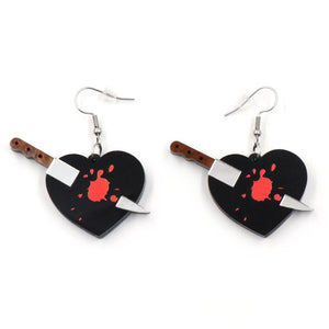 Bloody Heart Halloween Acrylic Earrings for Women