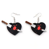 Bloody Heart Halloween Acrylic Earrings for Women