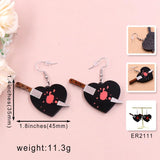 Bloody Heart Halloween Acrylic Earrings for Women