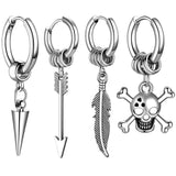 Skull Stud Earrings Stainless Steel Gothic Skeleton Halloween Party