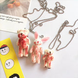 Bloody Hurt Bear Rabbit Doll Earrings Harajuku Grunge Party
