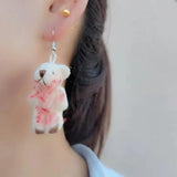 Bloody Hurt Bear Rabbit Doll Earrings Harajuku Grunge Party