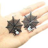Cobweb Pendant Earrings Halloween Jewelry Goth Punk Ear Studs