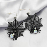 Cobweb Pendant Earrings Halloween Jewelry Goth Punk Ear Studs
