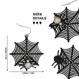 Cobweb Pendant Earrings Halloween Jewelry Goth Punk Ear Studs