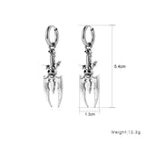 Gothic Skull Dagger Earrings Silver Halloween Jewelry