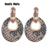 Big Earring jewelry Printed rings for women Leather orecchini