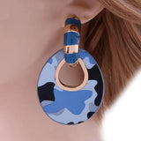Big Earring jewelry Printed rings for women Leather orecchini