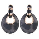 Big Earring jewelry Printed rings for women Leather orecchini