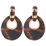 Big Earring jewelry Printed rings for women Leather orecchini