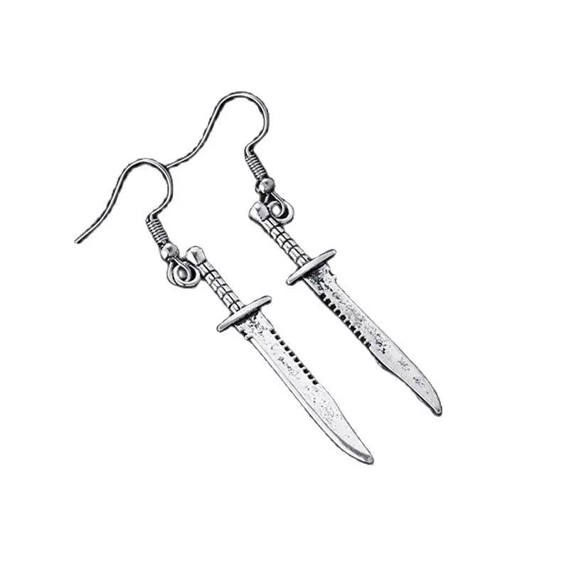 Vintage Goth Punk Dangle Drop Earrings Halloween Jewelry
