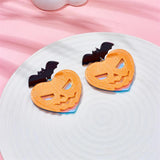 Acrylic Halloween Heart Pumpkin Bat Drop Earrings Festivals