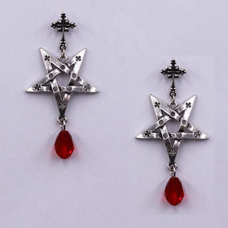 Gothic Red Drop Earring Punk Gothic Jewelry