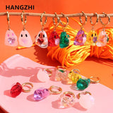 Halloween Elf Ghost Resin Drop Earrings Heart Pendant Jewelry