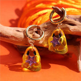 Halloween Elf Ghost Resin Drop Earrings Heart Pendant Jewelry