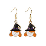 Halloween Witch Charm Earring Pumpkin Drop Hook Haunted House