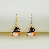 Halloween Witch Charm Earring Pumpkin Drop Hook Haunted House