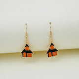 Halloween Witch Charm Earring Pumpkin Drop Hook Haunted House
