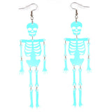 Skeleton Iridescent Halloween Acrylic Earrings Stainless Steel Jewelry