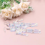 Skeleton Iridescent Halloween Acrylic Earrings Stainless Steel Jewelry
