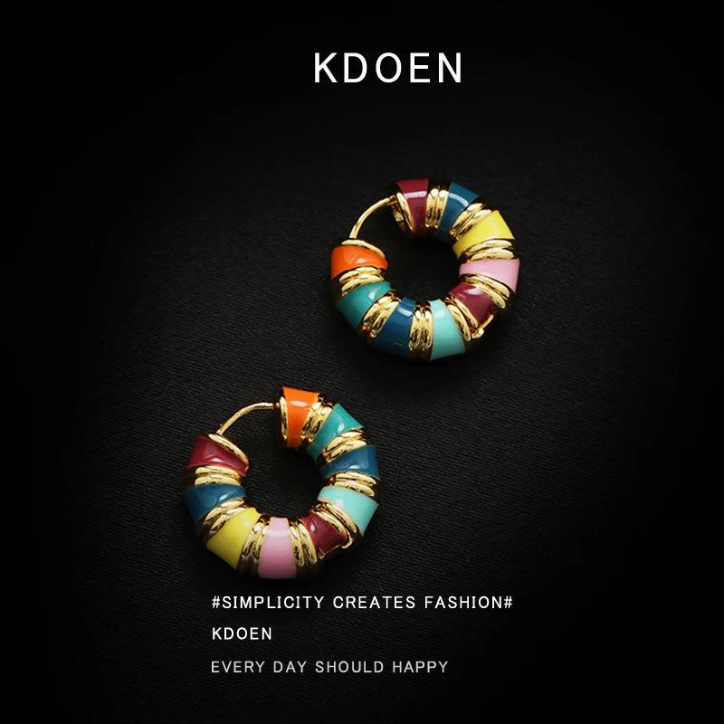 French Romantic Enamel Hoop Earrings Halloween Party Accessory