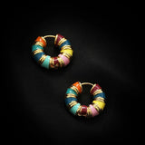 French Romantic Enamel Hoop Earrings Halloween Party Accessory