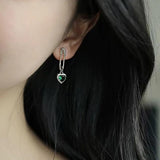 Green Heart-Shaped Earrings for Woman - Halloween Party Accessories