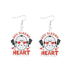 Epoxy Hoop Earrings Halloween Scream Horror Movie Acrylic Charm Earring