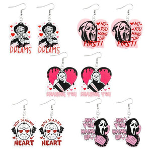 Epoxy Hoop Earrings Halloween Scream Horror Movie Acrylic Charm Earring