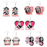 Epoxy Hoop Earrings Halloween Scream Horror Movie Acrylic Charm Earring