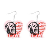 Epoxy Hoop Earrings Halloween Scream Horror Movie Acrylic Charm Earring