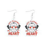 Epoxy Hoop Earrings Halloween Scream Horror Movie Acrylic Charm Earring