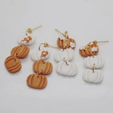 Pumpkin Earrings Thanksgiving Clay Pendant Holiday Jewelry