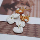 Pumpkin Earrings Thanksgiving Clay Pendant Holiday Jewelry
