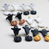 Pumpkin Earrings Thanksgiving Clay Pendant Holiday Jewelry