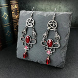Goth Snakes Earrings Wicca Dangle Crystal Punk Halloween Accessory