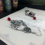 Goth Snakes Earrings Wicca Dangle Crystal Punk Halloween Accessory