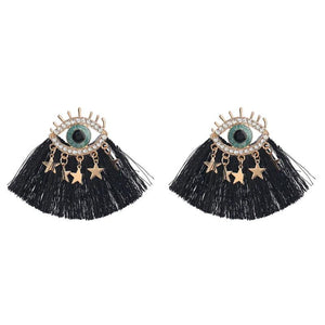 Vintage Evil Star Tassel Earrings for Women