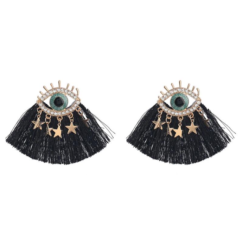 Vintage Evil Star Tassel Earrings for Women