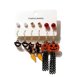 Halloween Drop Earrings Skull Pumpkin Alloy Gothic