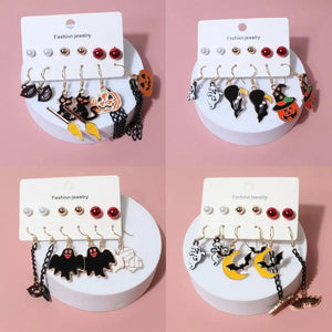 Halloween Drop Earrings Skull Pumpkin Alloy Gothic