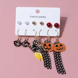 Halloween Drop Earrings Skull Pumpkin Alloy Gothic
