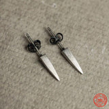 925 Silver Retro Dagger Stud Earring Street Punk Style Ear Pin