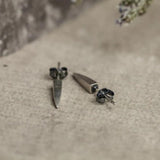 925 Silver Retro Dagger Stud Earring Street Punk Style Ear Pin