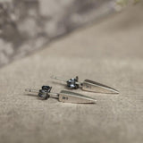 925 Silver Retro Dagger Stud Earring Street Punk Style Ear Pin