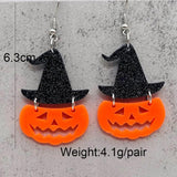 Halloween Moon & Bat Earrings - Witchy Goth Jewelry