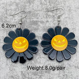Halloween Moon & Bat Earrings - Witchy Goth Jewelry