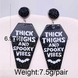 Halloween Moon & Bat Earrings - Witchy Goth Jewelry
