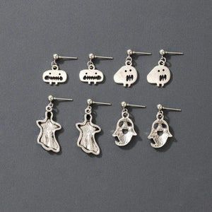 Halloween Ghost Pumpkin Earring Set Gothic Funny Bat Skull Party Jewelry