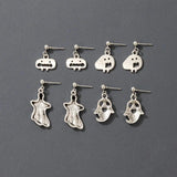 Halloween Ghost Pumpkin Earring Set Gothic Funny Bat Skull Party Jewelry